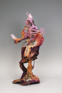 GESTURE JESTER, (view 2), 2022, mixed media, paper, aluminum, plastic, 30x16x10