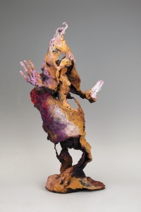 GESTURE JESTER, (view 1), 2022, mixed media, paper, aluminum, plastic, 30x16x10