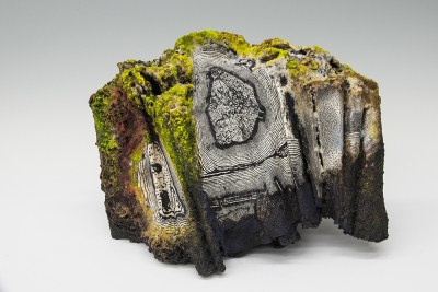 NUT ISLAND, 2019, Sculptural book, screen print on paper, pigment, sand, 14.5 x 8 x 10