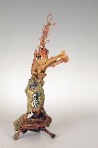 WIRED ZOMBIE -2022-mixed media, paper, plastic,15-x-7-x-8-in